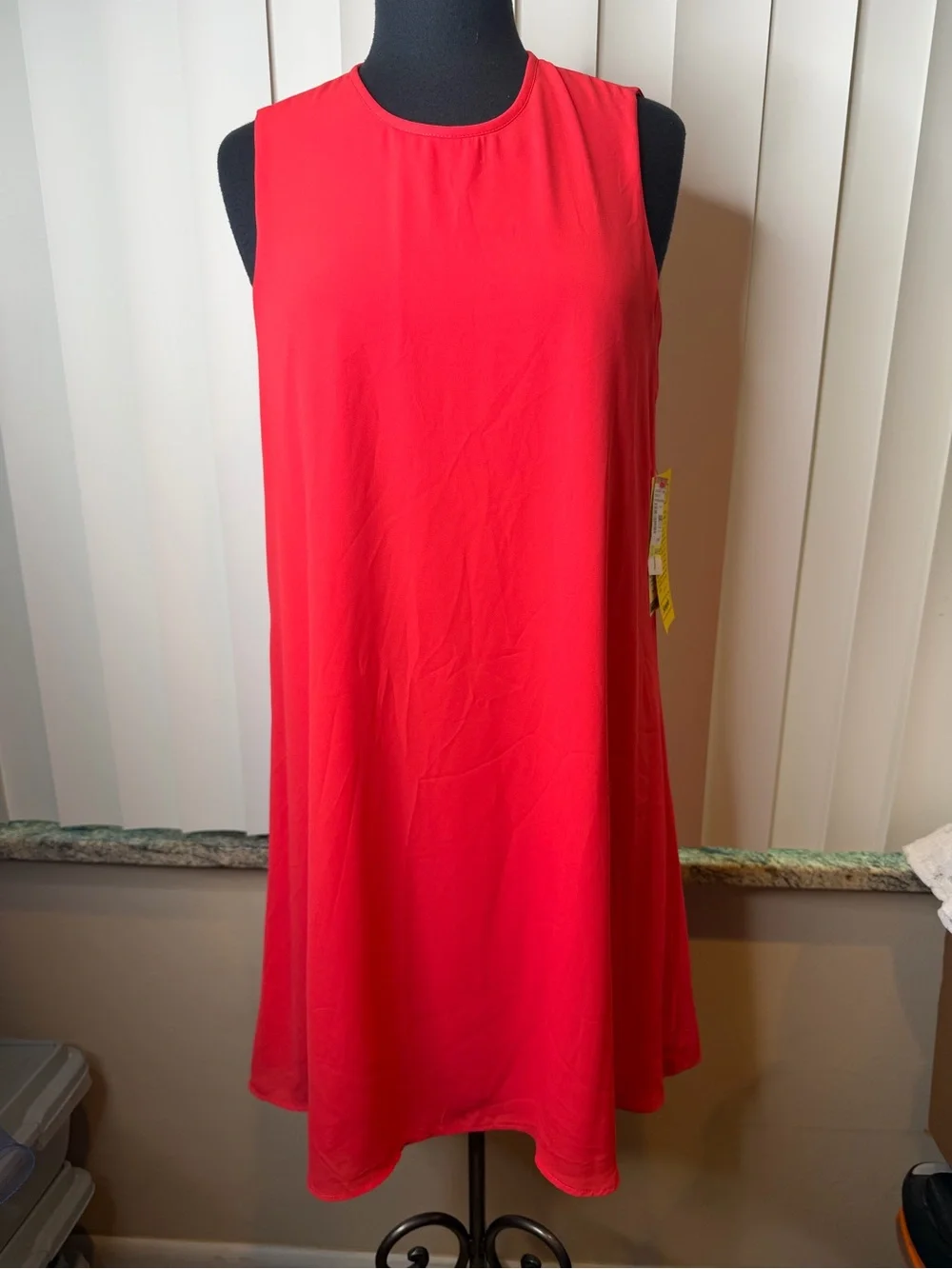Joseph Ribkoff Bright Coral Sleeveless Shift  Wedding Guest Dress Size 10